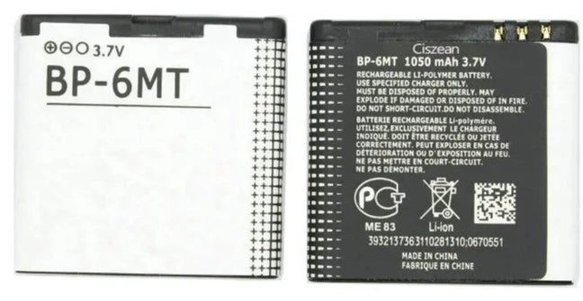 Batterie BP-6MT 1050 mAh pour Nokia N81 N82 E51 6350 6750 Batterie BP-6MT 1050 mAh pour Nokia N81 N82 E51 6350 6750