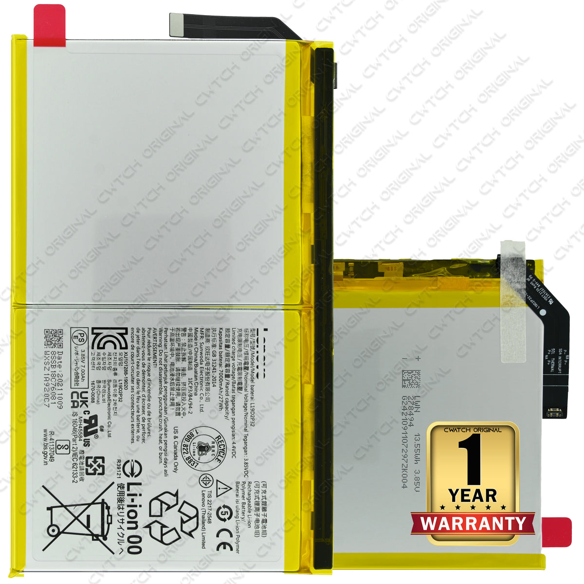 Batteria Originale L19D2P32 Per Lenovo Yoga Smart Tab YT-X705F / YT-X705X - 7000mAh, 3.85V - Foto 2