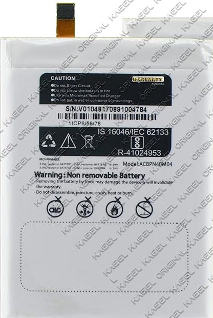 Genuine Battery ACBPN40M04 for Micromax Vdeo 4 Q4251 4000mAh with 1 Year Warranty*