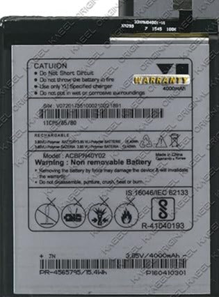 Genuine Battery ACBPN40Y02 for  Micromax YU Yunicorn YU5530 4000mAh with 1 Year Warranty*