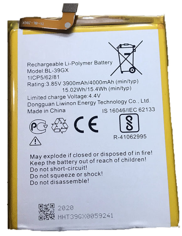 Genuine Battery BL-39GX for Infinix Hot S3 X57 4000mAh with 1 Year Warranty*