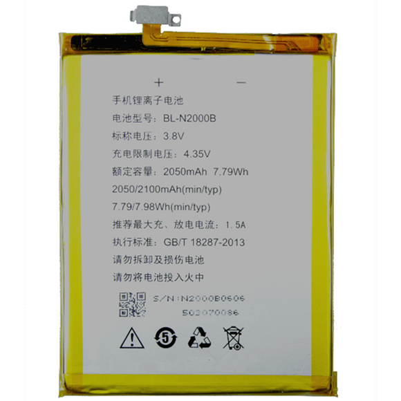 Genuine Battery BL-N2000B for Gionee GN9005 Elife S5.1 2100mAh with 1 Year Warranty*