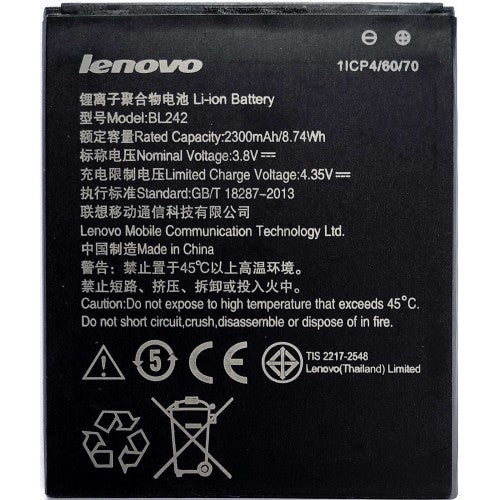 Genuine Battery BL242 for Lenovo A6000 Plus K3 K 3 K30 K 30 Part NO (1|CP4/65/81) 2300mAh with 1 Year Warranty*