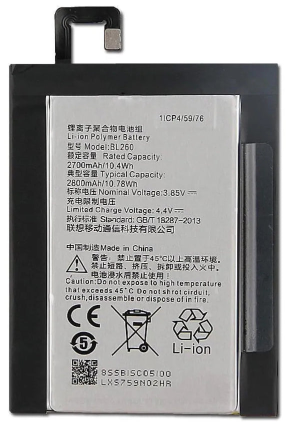 Genuine Battery BL260 for Lenovo Vibe S1 Lite 2800mAh with 1 Year Warranty*