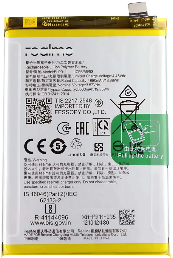 Genuine Battery BLP911 for Realme 9i , Oppo K10 , RMX3491 , CPH2373 5000mAh with 1 Year Warranty*