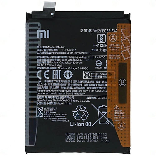 Genuine Battery BM4W for Xiaomi Mi 10T Lite 5G 4820mAh with 1 Year Warranty*