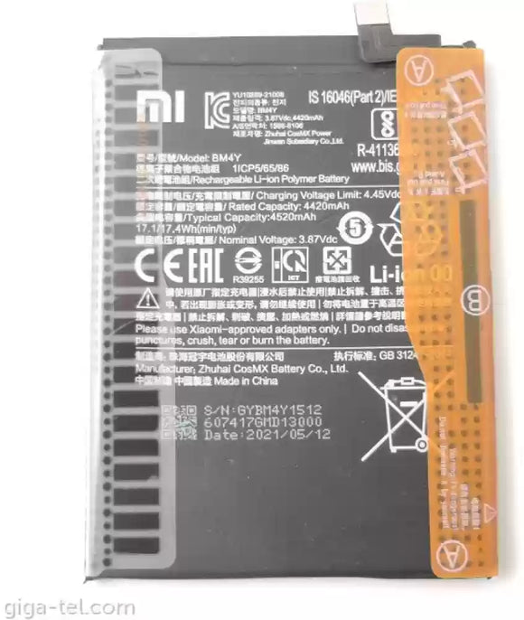 Genuine Battery BM4Y for Xiaomi Poco F3 / Redmi K40 / K40 Pro 4520mAh with 1 Year Warranty*