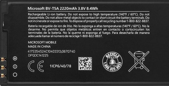 Genuine Battery BV-T5A for Nokia Lumia 730 550 730 735 738 2220mAh with 1 Year Warranty*