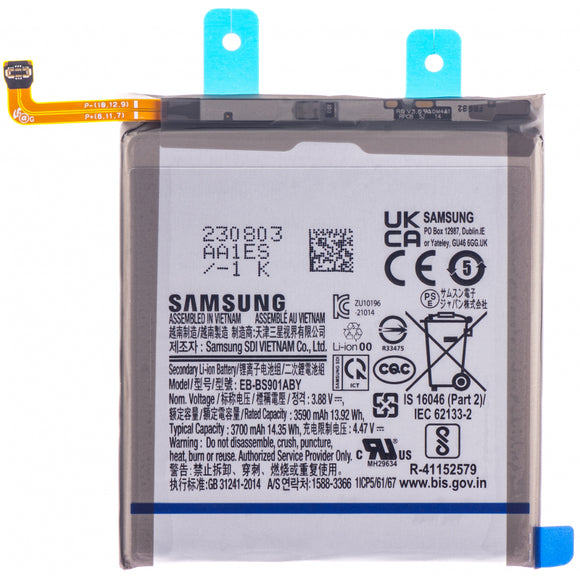 Genuine Battery EB-BS901ABY for Samsung Galaxy S22 5G Models SM-S901B, SM-S901B/DS, SM-S901U, SM-S901U1, SM-S901W, SM-S901N, SM-S9010, SM-S901E, 3700mAh with 1 Year Warranty*