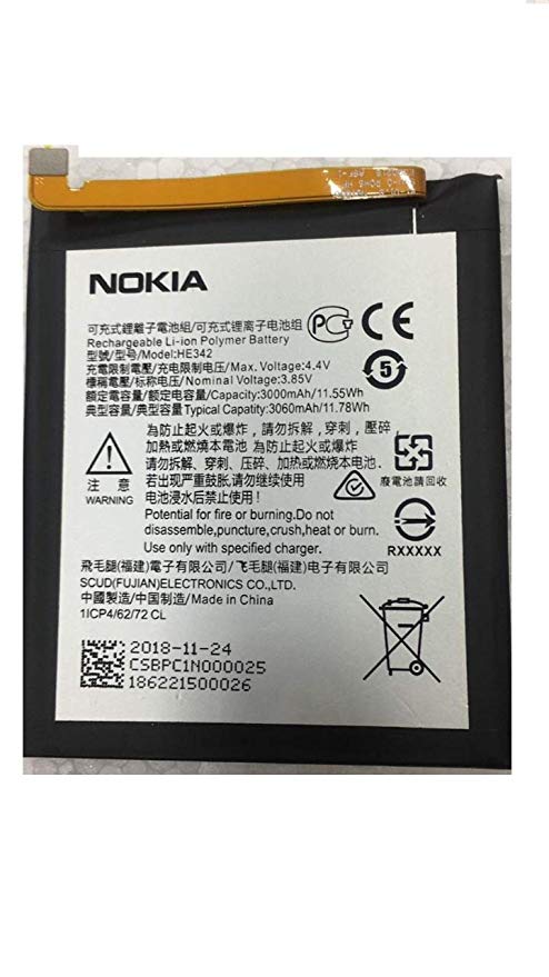 Genuine Battery HE342 for Nokia 6.1 Plus 5.1 Plus Nokia X6 2018 TA-1099 / X5 TA-1109 3060mAh with 1 Year Warranty*