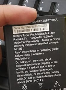 Genuine Battery KTSP1700AA for Panasonic v3hmv 1700mAhwith 1 Year Warranty*