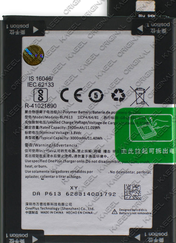 Genuine Battery BLP613 for Oneplus 3 A3003 3000mAh with 1 Year Warranty*