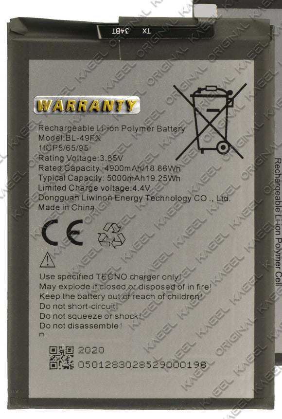 Genuine Battery BL-49FX for Infinix Hot 8 X650C/ X650B /X650D 5000mAh with 1 Year Warranty*