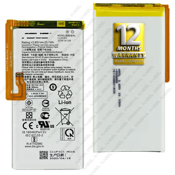 Genuine Battery C11P1903 for Asus ROG Phone 3 ASUS_I003D, I003DD, I003D ZS661KS-6A006IN 6000mAh with 12 Months Warranty*