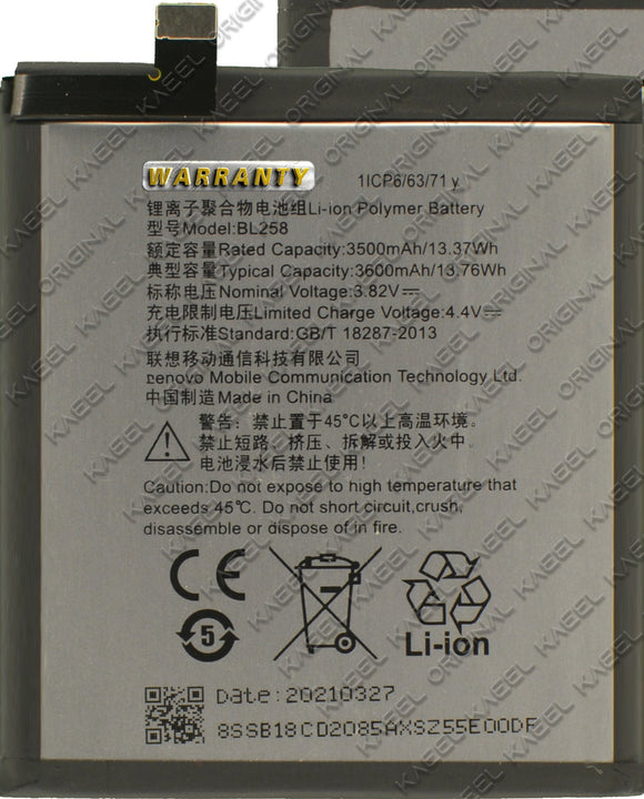 Genuine Battery BL258 for Lenovo Vibe Shot Vibe Max Z90-3 Z90-7 3600mAh with 1 Year Warranty*