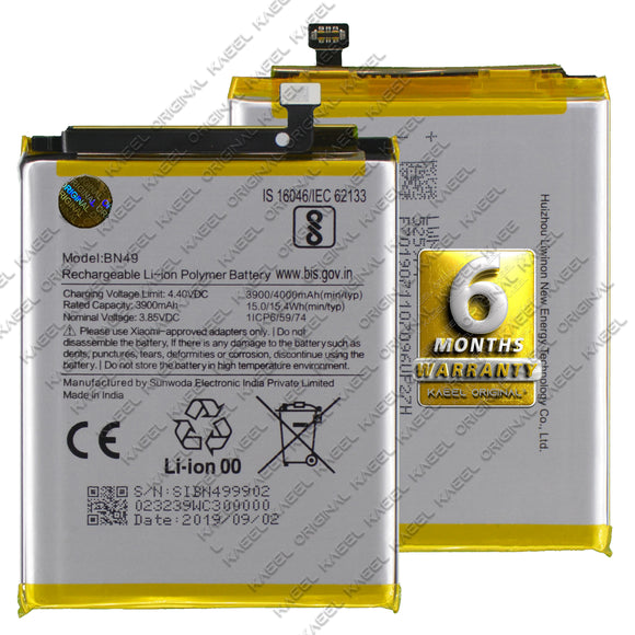 Genuine Battery BN49 for Xiaomi MI Redmi 7A 3900mAh with 1 Year Warranty*