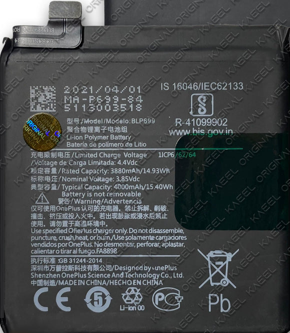 Genuine Battery BLP699 for Oneplus 7 Pro GM1911, GM1913, GM1917, GM1910, GM1915 4000mAh with 1 Year Warranty*