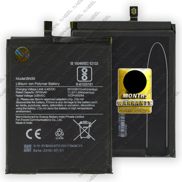 Genuine Battery BN36 for Xiaomi Mi A2 3010mAh with 1 Year Warranty*
