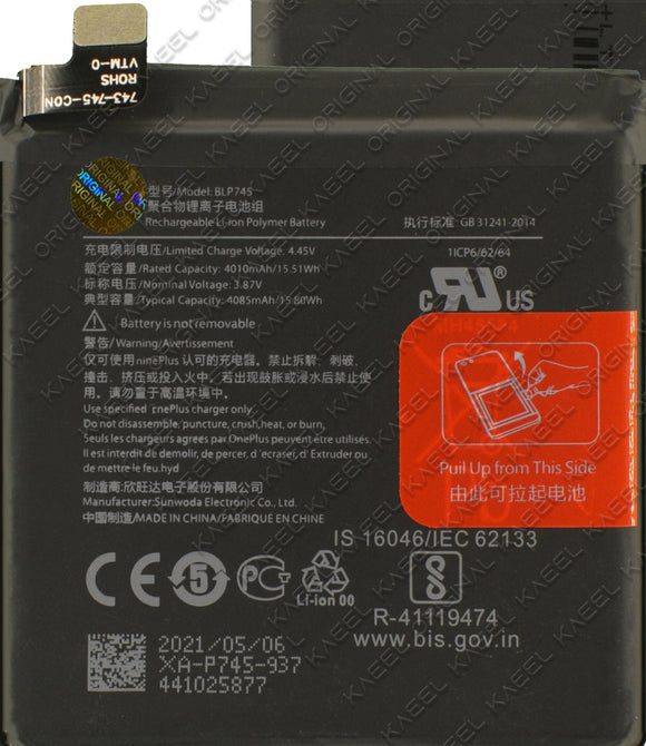 Genuine Battery BLP745 for OnePlus 7T pro 1+7Tpro 4085mAh with 1 Year Warranty*
