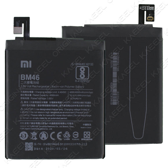Genuine Battery BM46 for Xiaomi Redmi Note 3, Note 3 Pro 4000mAh with 1 Year Warranty*