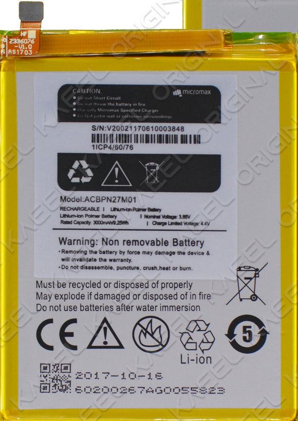 Genuine Battery ACBPN27M01 for Micromax Dual 4 2730mAh with 1 Year Warranty*