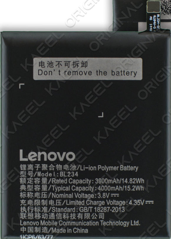 Genuine Battery BL234 for Lenovo A5000 / Lenovo Vibe P1m / Lenovo P70 P1MA40 P70 P70-T P70A 4000mAh with 1 Year Warranty*