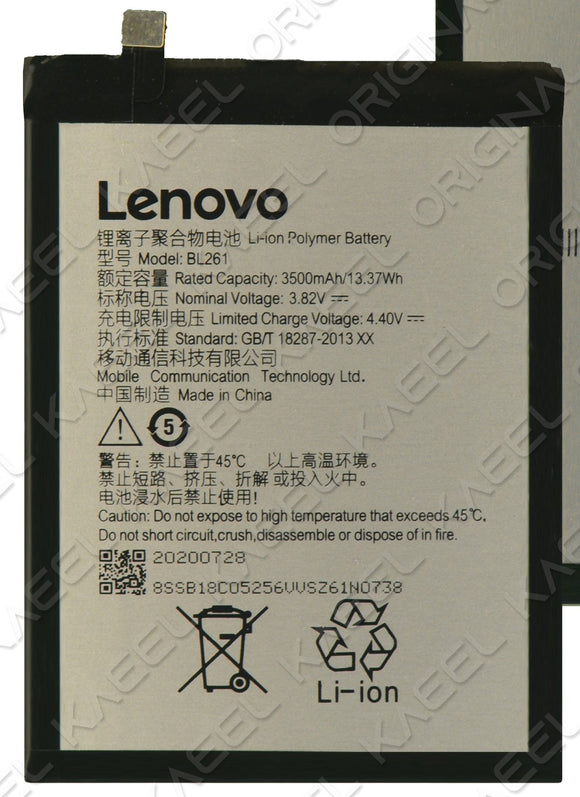 Genuine Battery BL261 for Lenovo Vibe K5 / Lemon K5 Note/Note A7020A40 A7020A48 / K52T38 K52E78 3500mAh with 1 Year Warranty*