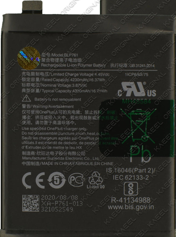 Genuine Battery BLP761 for Oneplus 8 IN2013, IN2017, IN2010, IN2019 4320mAh with 1 Year Warranty*