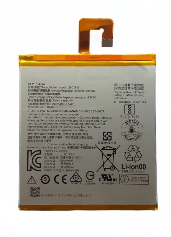 Genuine Battery L16D1P33 for Lenovo Tab 7.0 TB-7504F TB-7504N X 3500mAh with 1 Year Warranty*