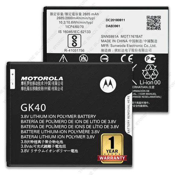Original Battery GK40 for Motorola Moto E3 | Moto E4 | Moto G4 Play | Moto G5 2800mAh with 1 Year Warranty*