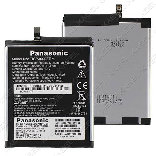 Genuine Battery TISP3000ERM for Panasonic Eluga Ray Max EB-90S52ERM / EB-90S52ERMH 3000mAh with 1 Year Warranty*